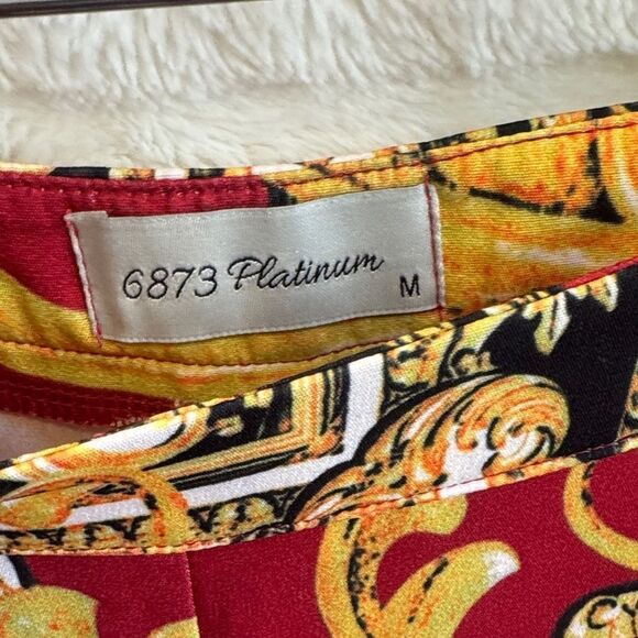 Baroque Print Red Pants - Picture 2 of 8